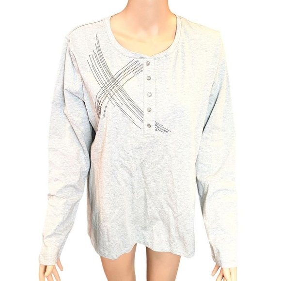 D & Co Tops - D & Co Denim and Company Gray Longsleeve Shirt Size M